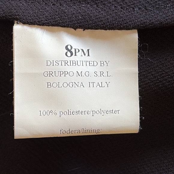 8PM Made in Italy Jolana Black Open Front Long Vest Size Small NWT - Picture 8 of 15